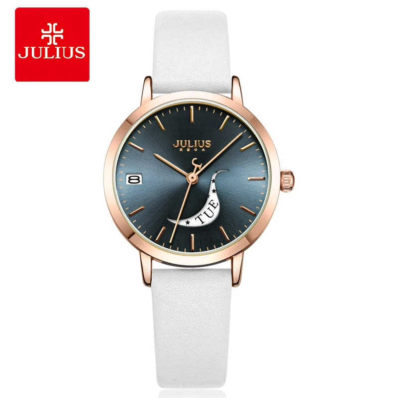 Новые женские часы Julius с реальными функциями модные со смайликом платье из
