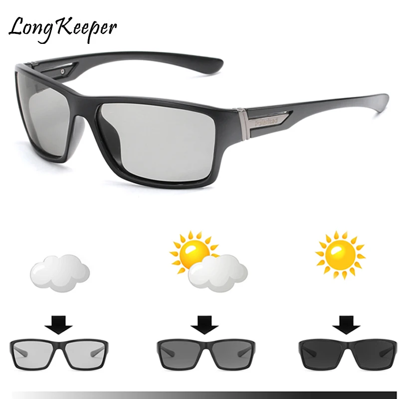 

Long Keeper Photochromic Sunglasses Men Women Polarized Chameleon Discoloration Sun Glasses Eyeglasses Sport Square Driving New