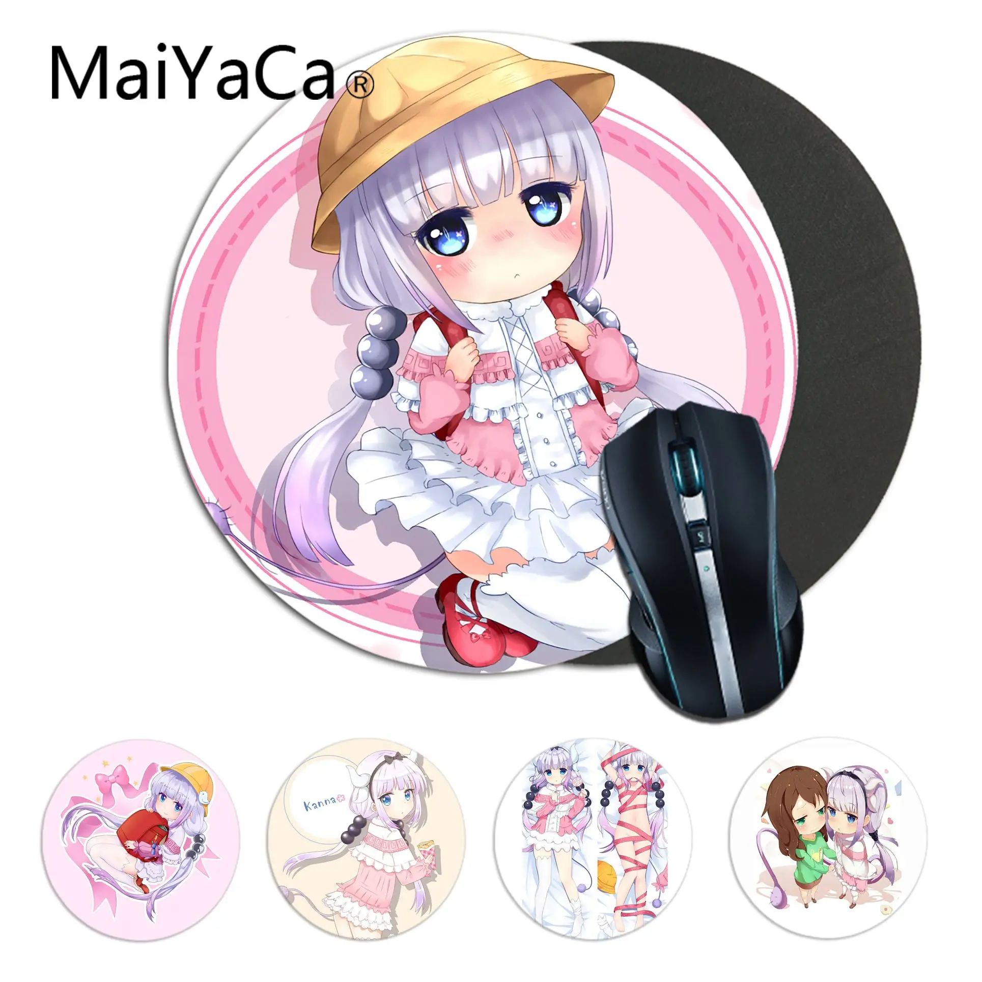 Maiyaca Miss Kobayashi's Dragon Maid Kanna Япония anome игровой круглый коврик для мыши игровая мышь
