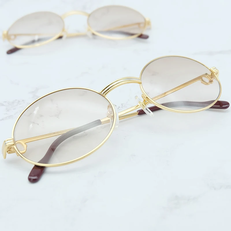 Retro Oval Sunglasses Men Metal Stylish Carter Sunglass Mens Classic Driving Shade Eyewear Brand Designer Sun Glasses