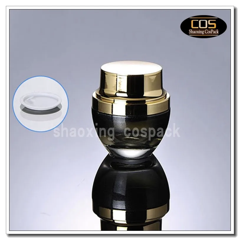 50pcs 50g black glass cream jar with gold aluminum lid, black glass 50 gram cosmetic jar , eye cream 50g bottle