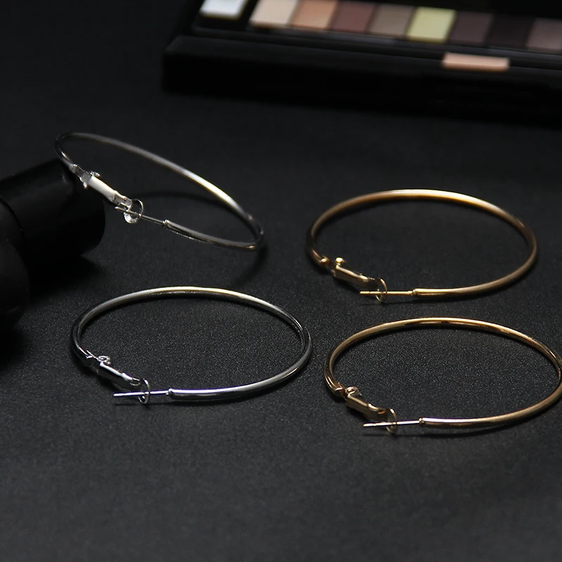 2 шт. хит продаж большие гладкие круглые серьги-кольца баскетбольные Brincos