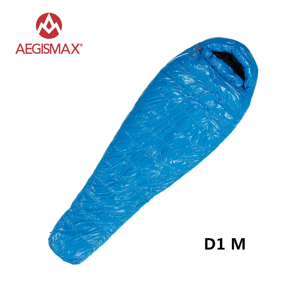 D1 M Blue AEGISMAX зимний спальный мешок Сверхлегкий мумия утка вниз с двойной спальные мешки - Цвет: D1 M Blue