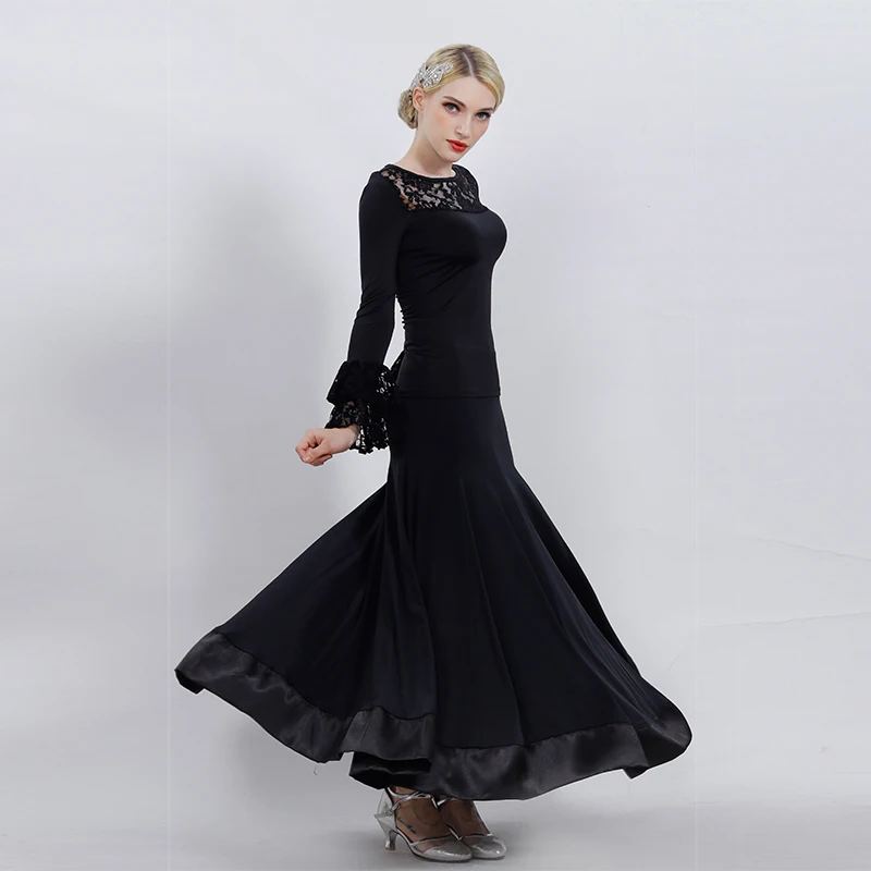 ballroom skirt waltz dress black dresses flamenco modern dance costumes top and dancing clothes |