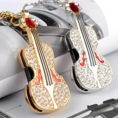 Золотой Серебряный ювелирный гитарный мини Usb флэш накопитель 2 ТБ 64 Гб Pendriver Pendrive