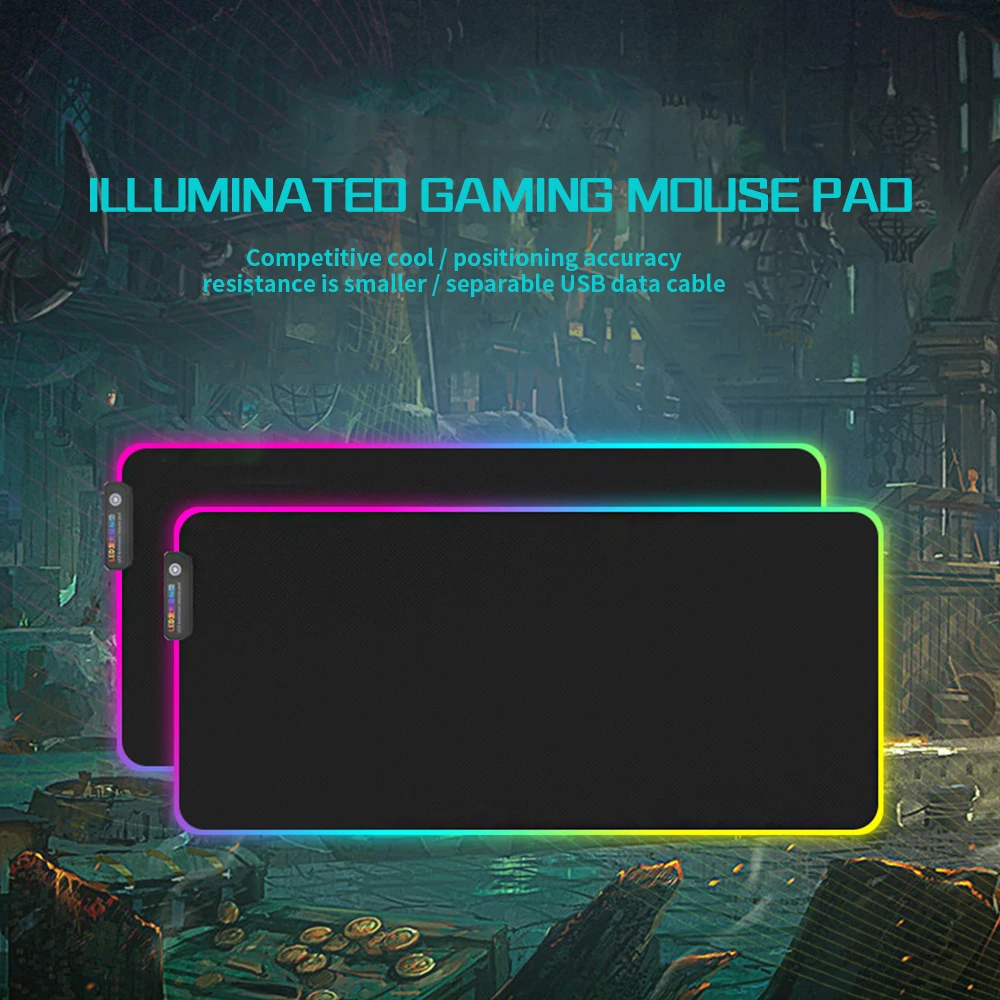 RGB мягкий игровой коврик для мыши труба негабаритный светодиодный расширенный водонепроницаемый коврик для мыши нескользящая резиновая основа компьютерная клавиатура подставка под руку коврик для мыши игровой мышки