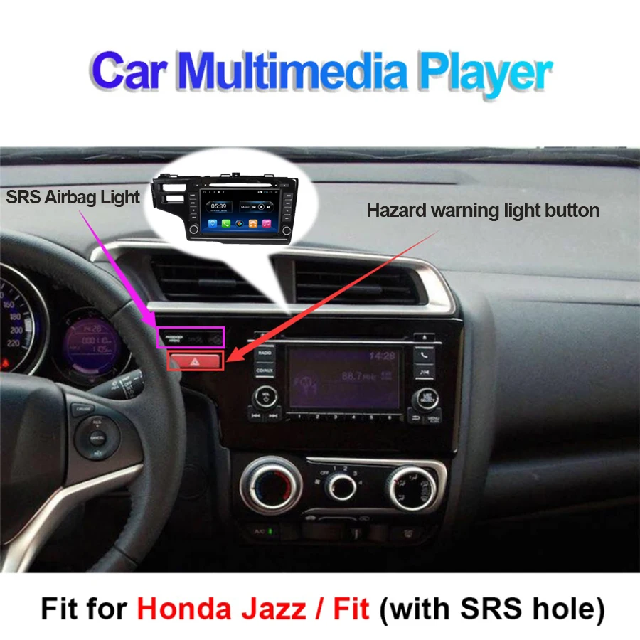 Android 7 1/8 1 автомобильный DVD мультимедийный плеер для Honda Fit/Jazz левая рука вождения