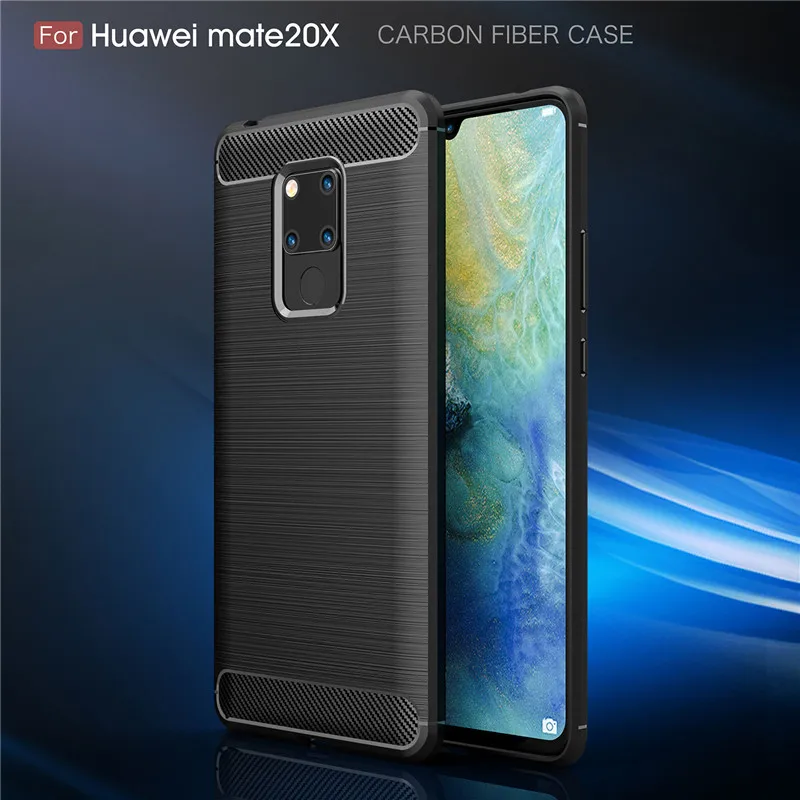 Чехол из углеродного волокна для Huawei Mate 20 X высококачественный противоударный