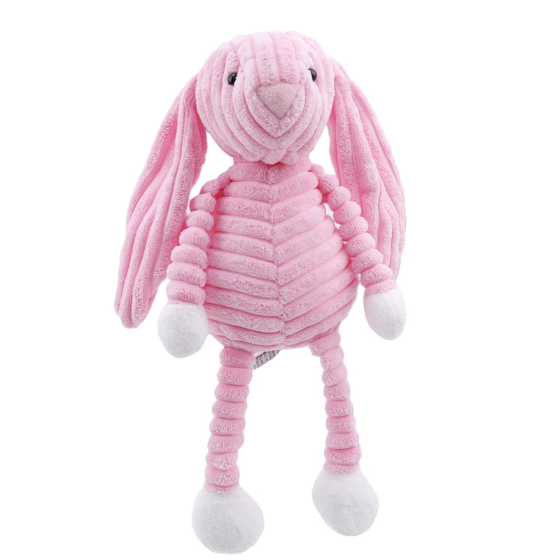 pink rabbit Детский слон, Лев, лиса, кролик, свинья, панда, утка, обезьяна, мягкие игрушки, милые плюшевые игрушки для детей в полоску - Цвет: pink rabbit