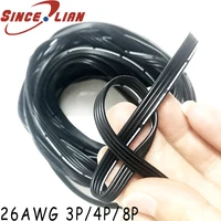 26awg 3p 4p 8p special soft high temperature silicone cable soft parallel wire black white tinned copper wire flexible line 10m