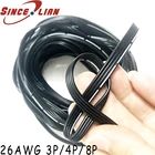 Специальный мягкий высокотемпературный силиконовый кабель 26AWG 3P 4P 8P, мягкий параллельный провод, черная белая луженая медная проволока, гибкая линия 10 м
