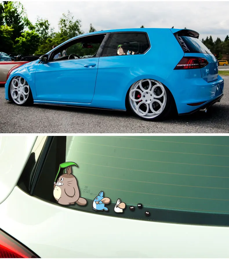 NOIZZY Tonari no Totoro, автомобильные наклейки, стильные аниме комиксы, Hellaflush, автомобильные наклейки на окна, виниловые светоотражающие Аксессуары для лобового стекла
