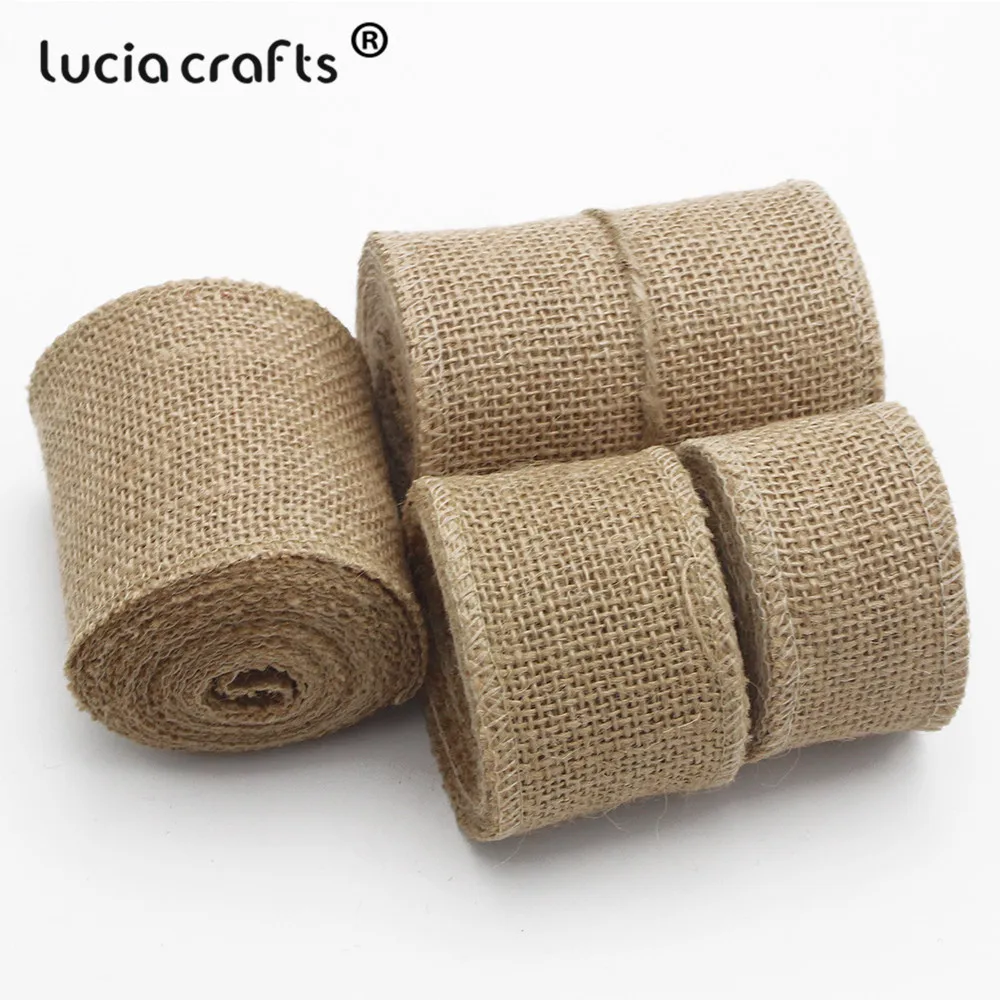 Lucia crafts 3 года/лот 4 см/5 см/8 см/10 см джутовые Мешковины Ленты Hessian рулоны деревенская ткань для украшения свадебной вечеринки V0504