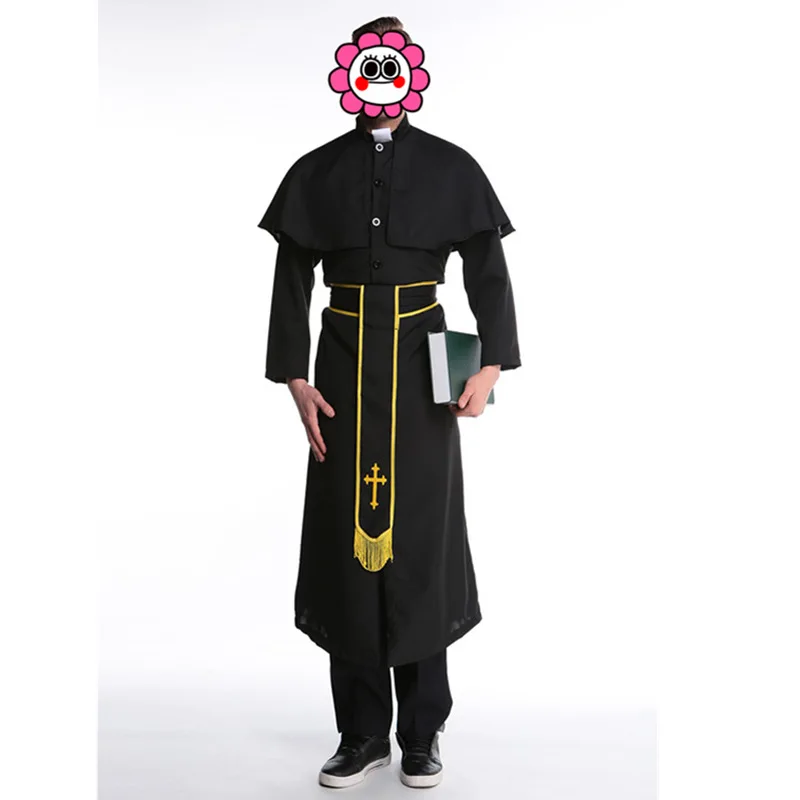 

Halloween costumes for men Sexy adult women costumes Jesus Cross priest missionaries Father monk costume nun Marian suit