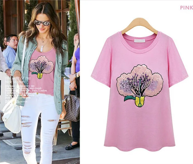 Kimono Real Women Blouses Blouse 2015 Summer New Star of The Same Paragraph Patterned Short-sleeved T Shirt Bottoming Sk065031 |