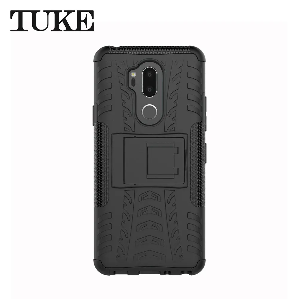 Hybrid Rugged Case For LG G7 With Metal Kickstand &amp Card Holder Slot Dual Layer Soft Rubber Hard PC Back Cover G 7 |