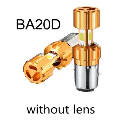 BA20D-no lens Hilpow светодиодный H4 P15D BA20D COB Светодиодный фонарь для мотоцикла 3500lm супер яркий белый мотоцикл фара лампа - Испускаемый цвет: BA20D-no lens