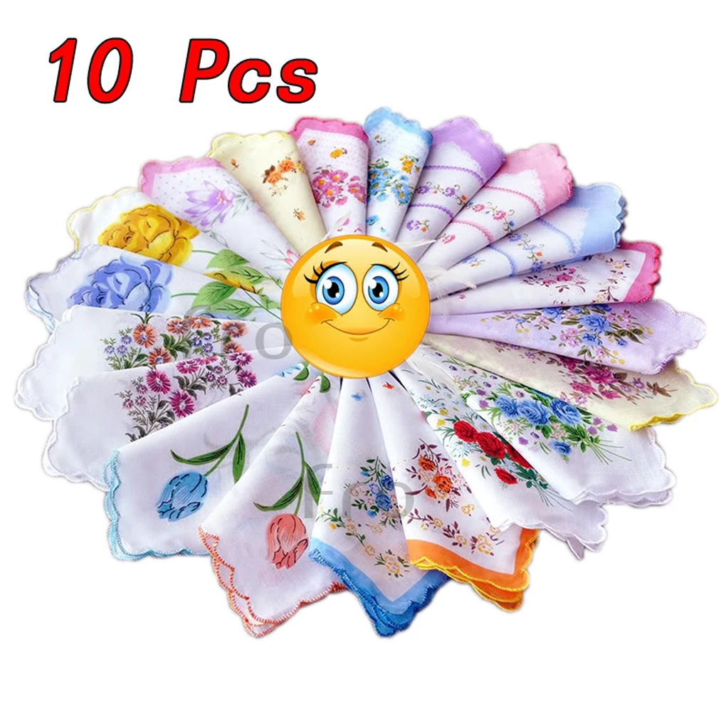 10 шт. носовой платок Антикварный Цветочный вышитый шарф Hankie мятный цвет