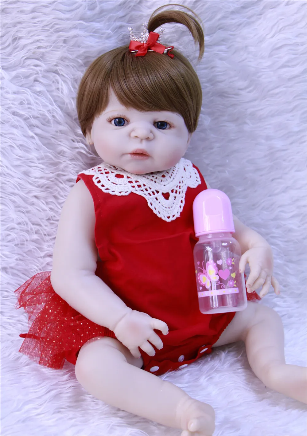 Кукла новорожденная NPK boneca силиконовая 55 см|bebe reborn menina|reborn meninadoll |