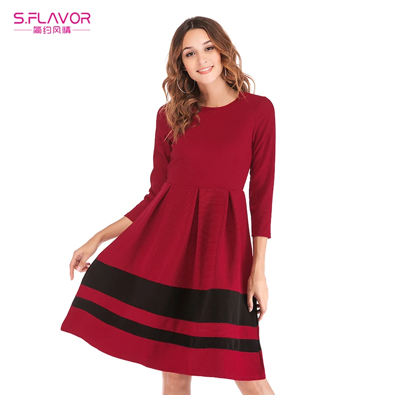 S. FLAVOR 2018 Новое модное женское платье в полоску сексуальное Элегантное