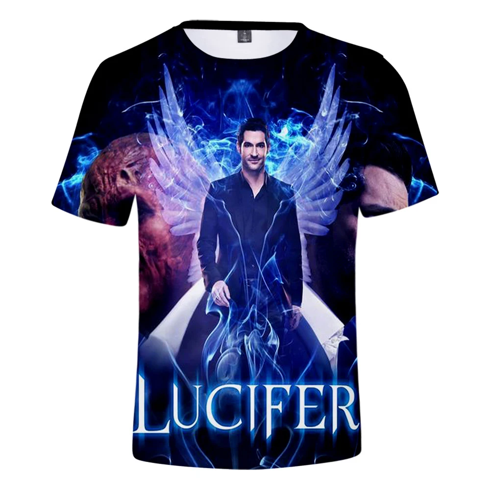 

Aikooki New Arrival Lucifer 3D T Shirt Men/Women Summer Fashion Casual Personality T-shirt 3D Print Lucifer Men's T-shirts Top