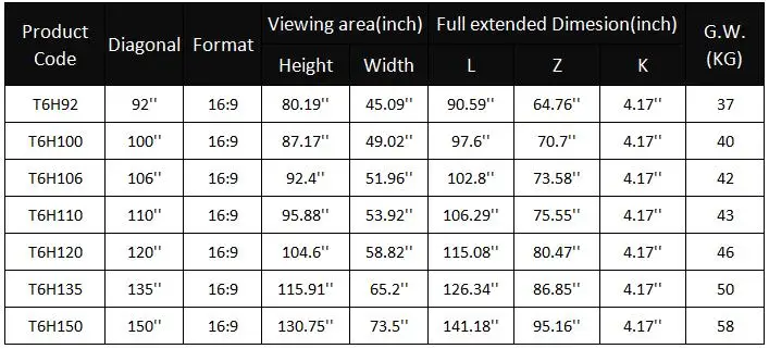 T6HCW, 16:9 HDTV моторизованный Электрический пол поднимающийся передний проекционный экран моторизованный напольный стенд экраны с кинотеатром белый