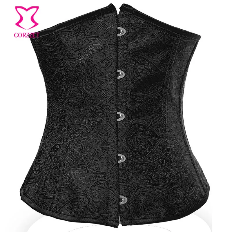 Сексуальный черный корсет под грудью тренажер для талии винтажные готические