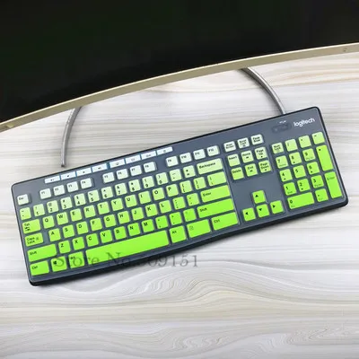 Gradient green Водонепроницаемый силиконовый чехол для клавиатуры для logitech MK275 K275 MK200 K200 MK260 K260 MK270 K270 механический Настольный ПК - Цвет: Gradient green