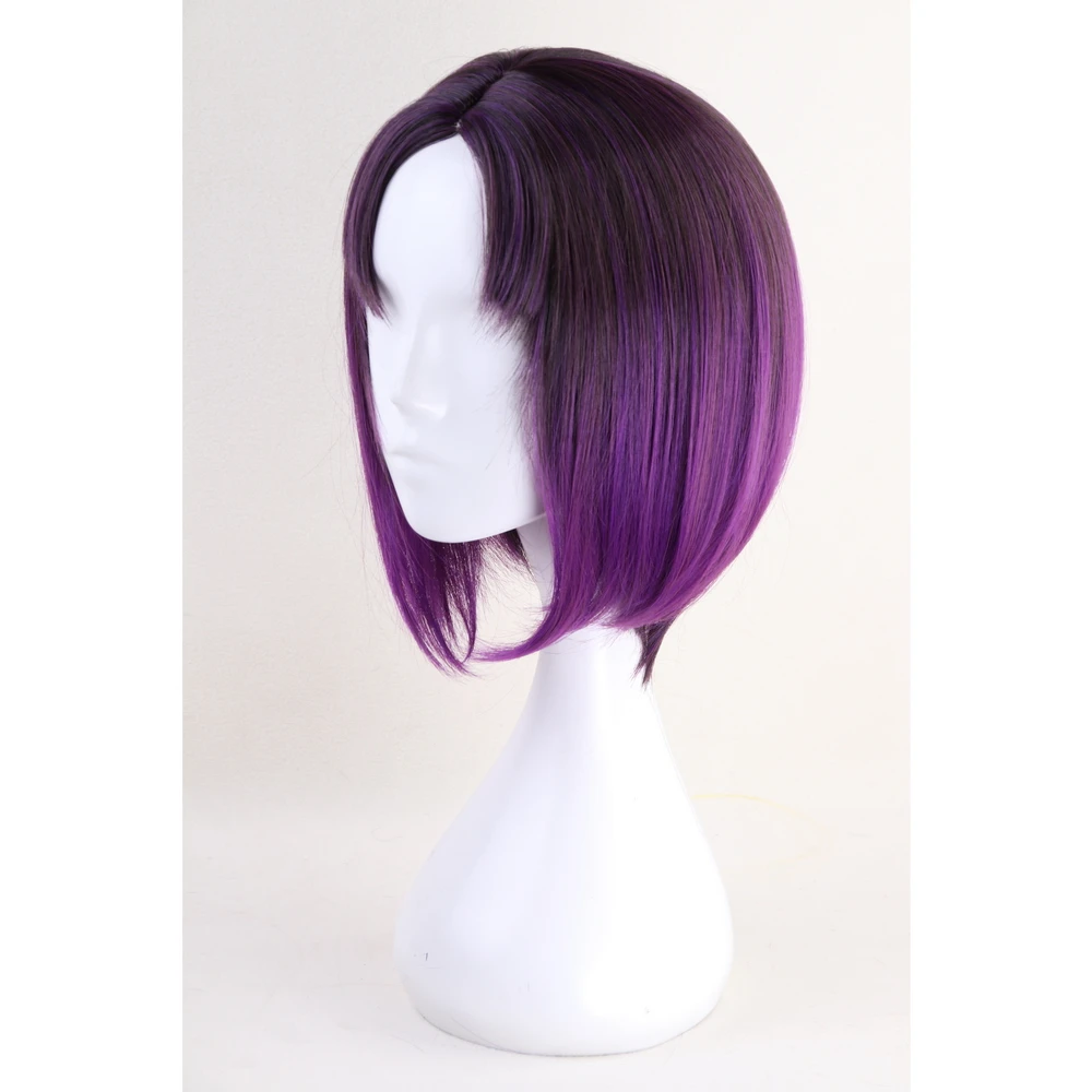 35cm Anime Miss Kobayashi's Dragon Maid Elma Short Purple Ombre Wig Cosplay Costume Synthetic Hair Wigs For Women