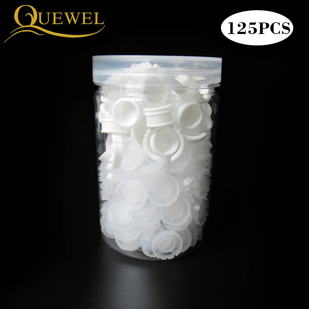 100Cup and 25Ring Кольцо с ресницами Индивидуальные ресницы клей держатель Прививка ресницы Быстрый Цветок Клей чашка кольцо ресницы расширение клейкая подставка - Цвет: 100Cup and 25Ring