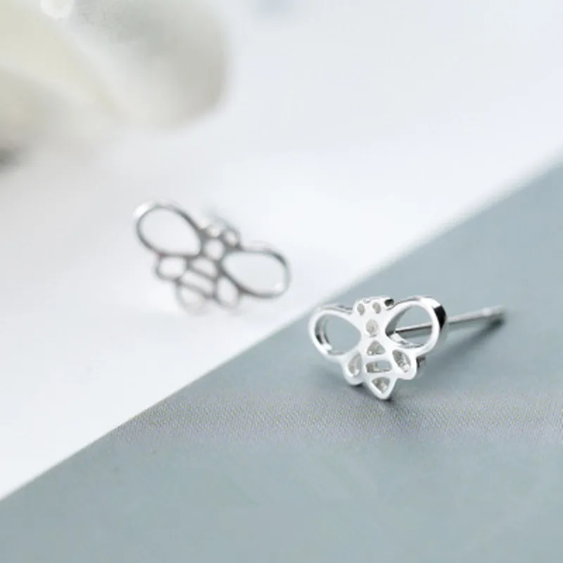 Shunyun Gold/Silver Plated Honey Bee Earrings Stud Unique Jewelry Insect Fly Bird Wasp Earring for Women Men Gift Charm | Украшения и