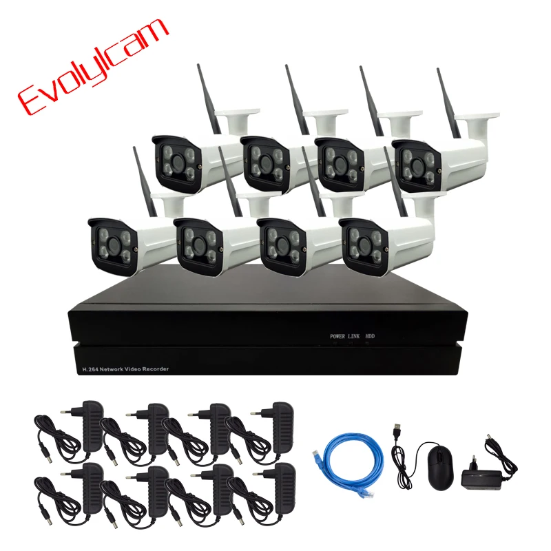 

IP-камера Evolylcam, 4/8 каналов, 2 Мп, 1080P, Onvif, P2P, Wi-Fi