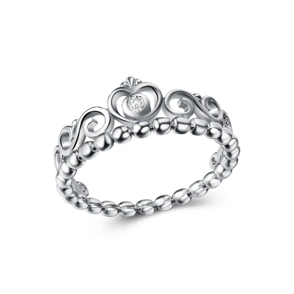 Huitan обручальное кольцо с дизайном короны принцессы круглые блестящие