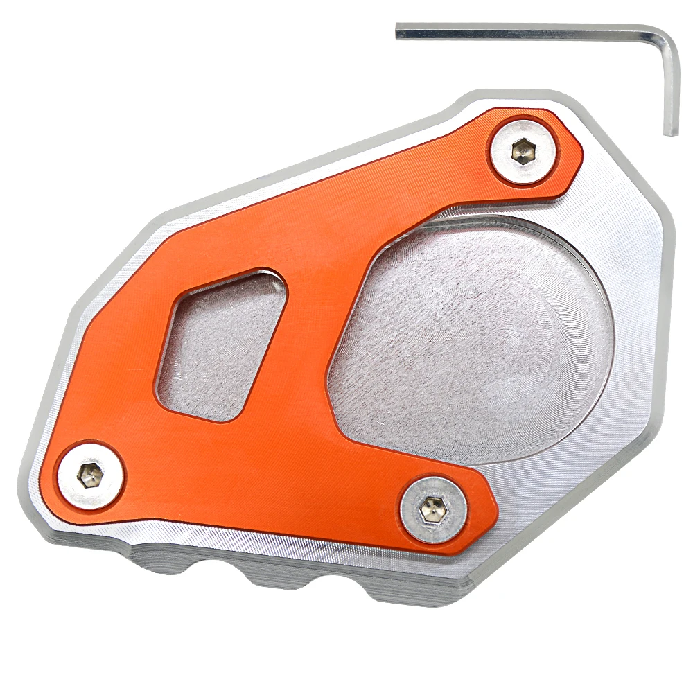 silver orange CNC алюминиевая мотоциклетная подножка боковая подставка увеличитель опорная пластина расширение для KTM 1050 1190 1290 adventure - Цвет: silver orange