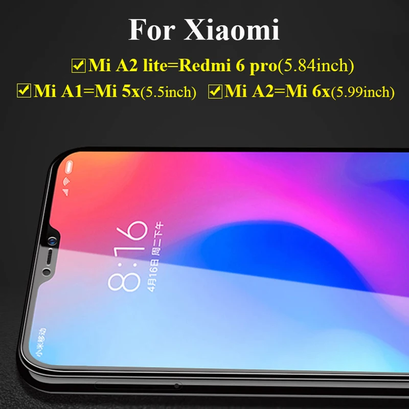 Защитное стекло для Xiaomi mi a2 lite light a1 6x 5x redmi 6 pro защита экрана с полным покрытием