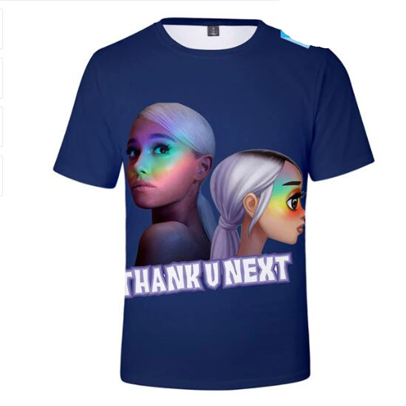 

Классная футболка с 3D принтом Thank U Next Ariana Grande, летняя модная уличная футболка с коротким рукавом в стиле хип-хоп, женская футболка большого р...