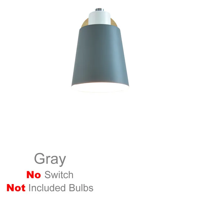 Gray-No Switch Деревянный настенный светильник прикроватный настенный светильник с выключателем современный настенный свет Nordic Макарон бра для спальни Ресторан гостиная рулевого управления - Цвет абажура: Gray-No Switch