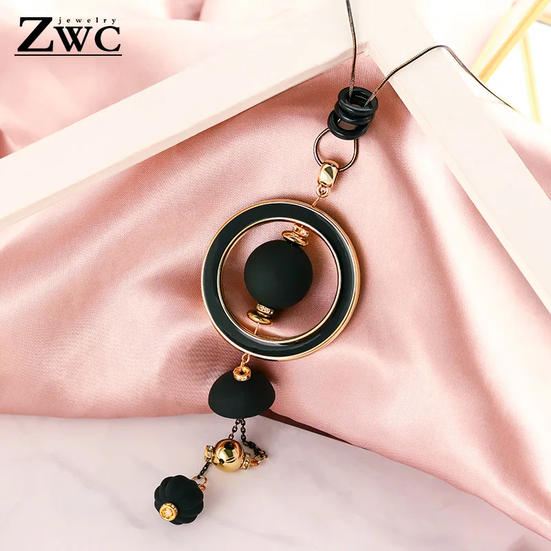 ZWC богемный модный элегантный свитер цепи длинные металлические ожерелья для