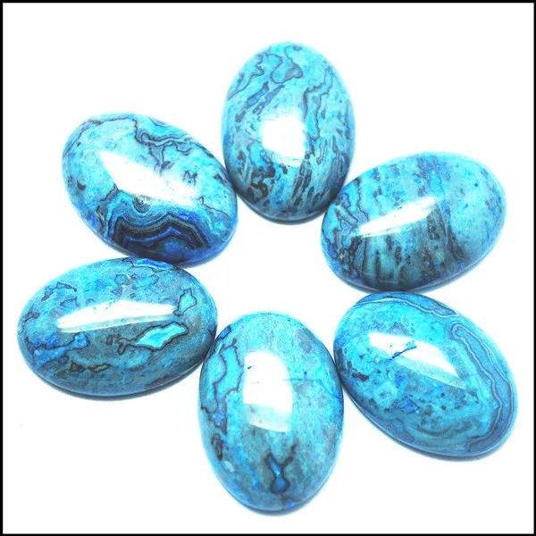 

Кабошоны из натурального синего камня, овальной формы, Размер 18 х25 мм, 10 шт.