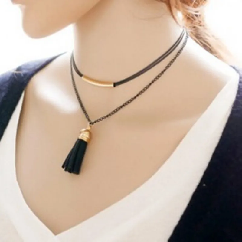 

Hot Fashion Jewelry New Punk Necklace Gold Multi Layer Necklace bohemian necklace