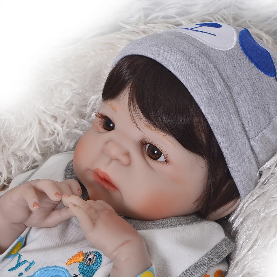 23 дюйма Boneca bebes reborn boy силиконовые виниловые куклы для новорожденных 57 см