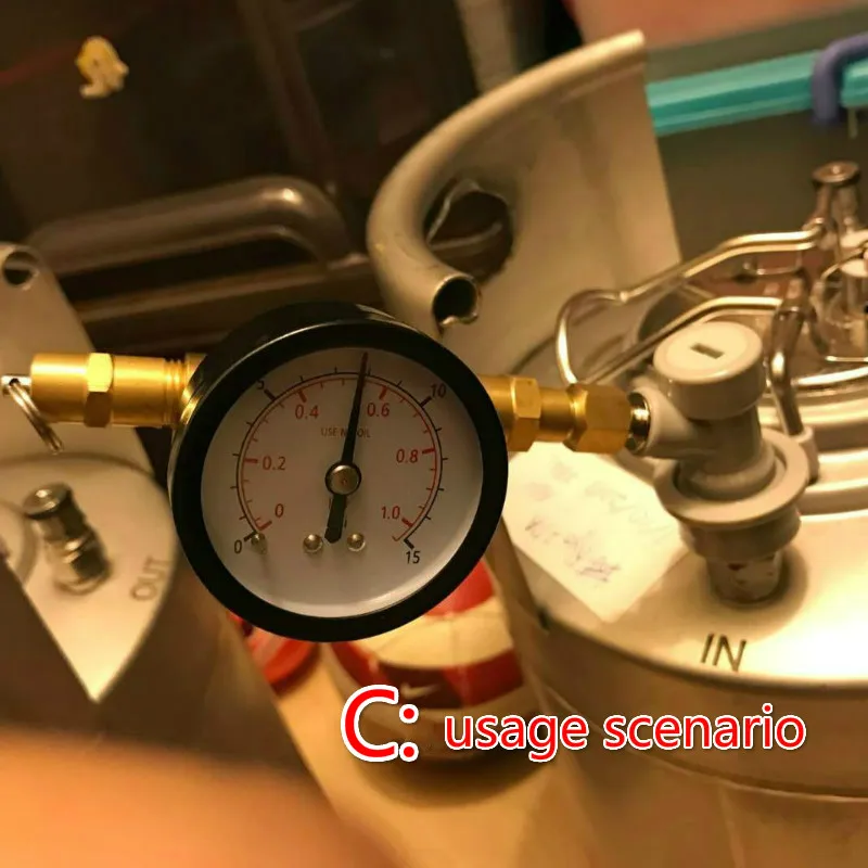 Homebrew регулируемый клапан сброса давления с Guage для Домашнего Пива 0 ~ 60 PSI/0-100 PSI