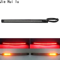 motorcycle tail light bar turn strip tail brake stop fork turn signal license plate light integrated 3528 smd 48 led red amber