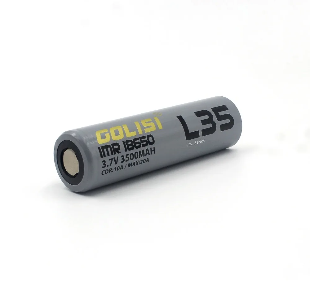 1 шт. GOLISI L35 IMR 18650 3500 мАч 3 7 в CDR 10A MAX 20A Высокая емкость аккумуляторная батарея для