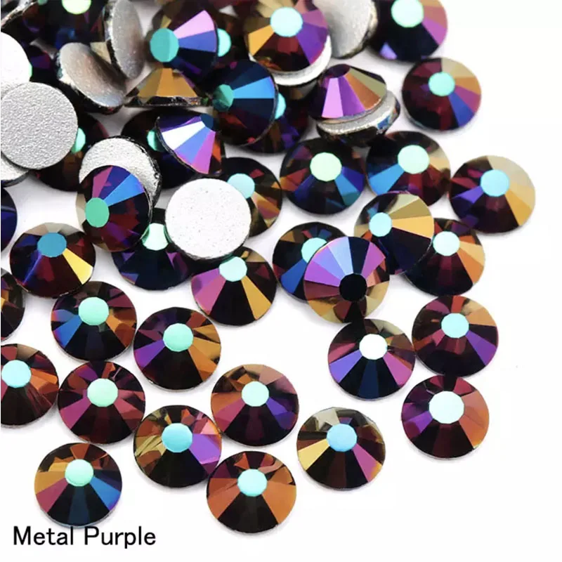 Color AB Glue on Glitter Flatback Glass Crystal Non Hot fix rhinestone For Gymnastics Clothes Shoes 3D Nail Art Decoration - Цвет: 3