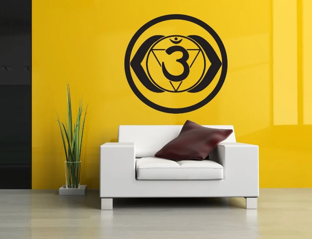 

Высококачественная домашняя декоративная настенная наклейка Ом, медитация, мандала, глаза, индуическая религия, Йога, виниловая художестве...