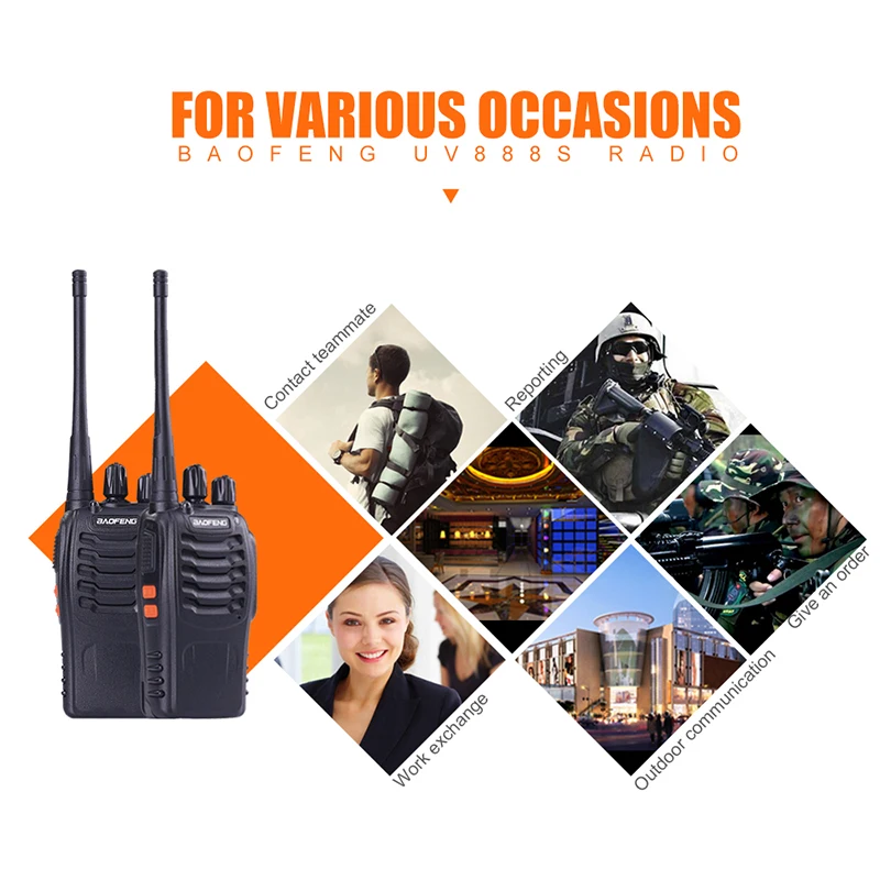 Baofeng BF 888S UHF Перезаряжаемые Двухканальные рации CB Радио Communicator Портативный Handheld