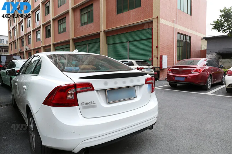 Углеродного волокна задний спойлер для Volvo S60 заднего бампера v-стиля загрузки багажник спойлер крыло 2012 2013