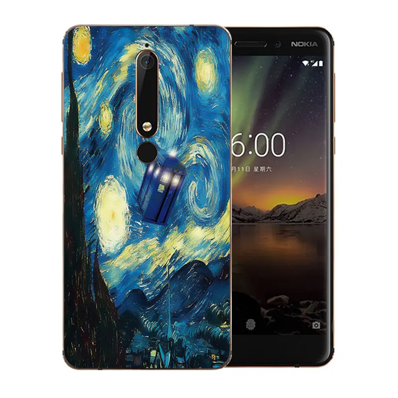 5 дюймов для Nokia 6 2018 чехол телефона второго поколения 2th Marb шаблон Мягкий силикон