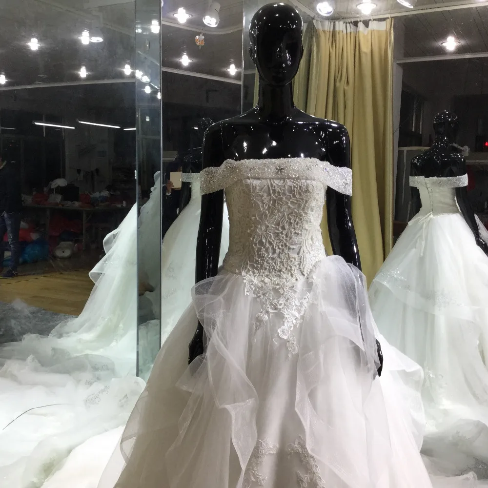2017 Vestido De Noiva Лодка шеи реальное изображение свадебное платье без рукавов